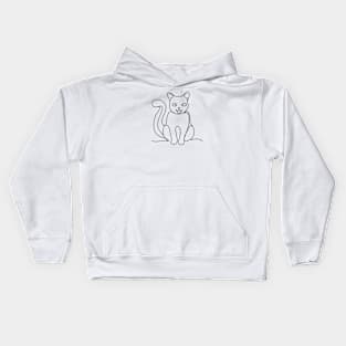 Cat Line Art Kids Hoodie